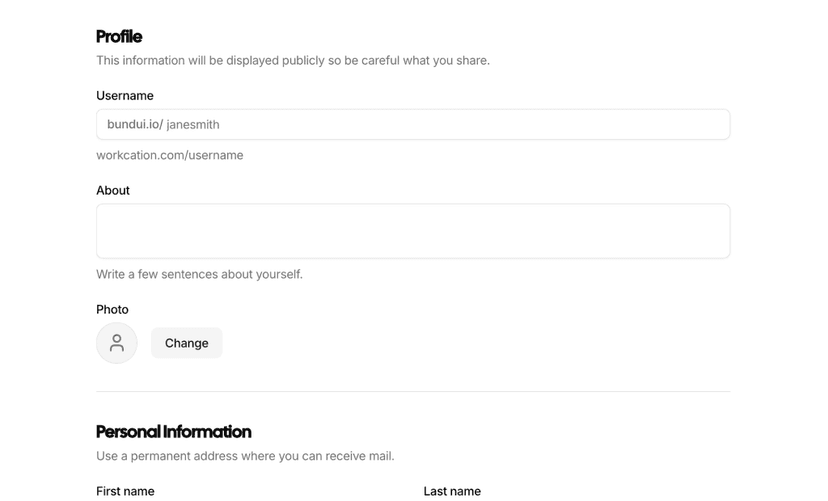 shadcn form layouts blocks