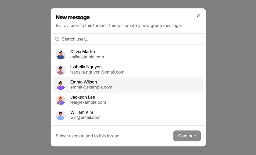shadcn modal dialogs blocks