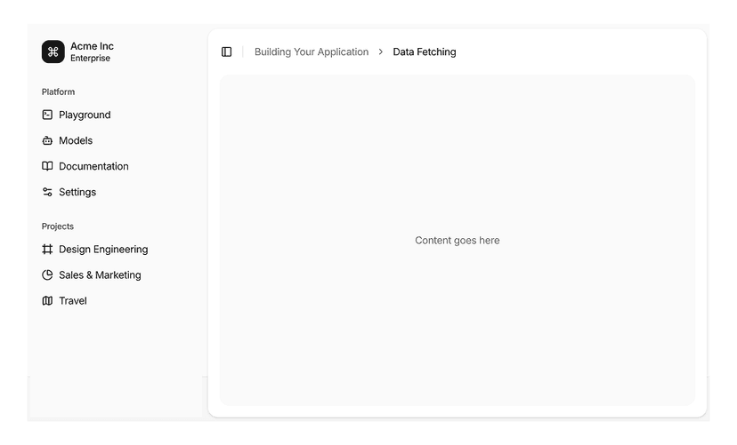 shadcn page layouts blocks