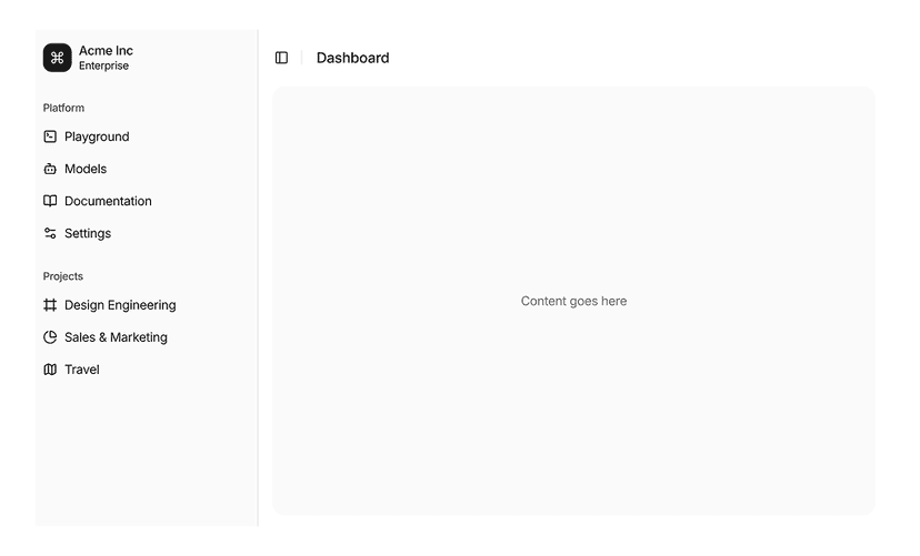 shadcn sidebar layouts blocks
