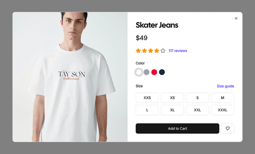 shadcn product quickviews blocks