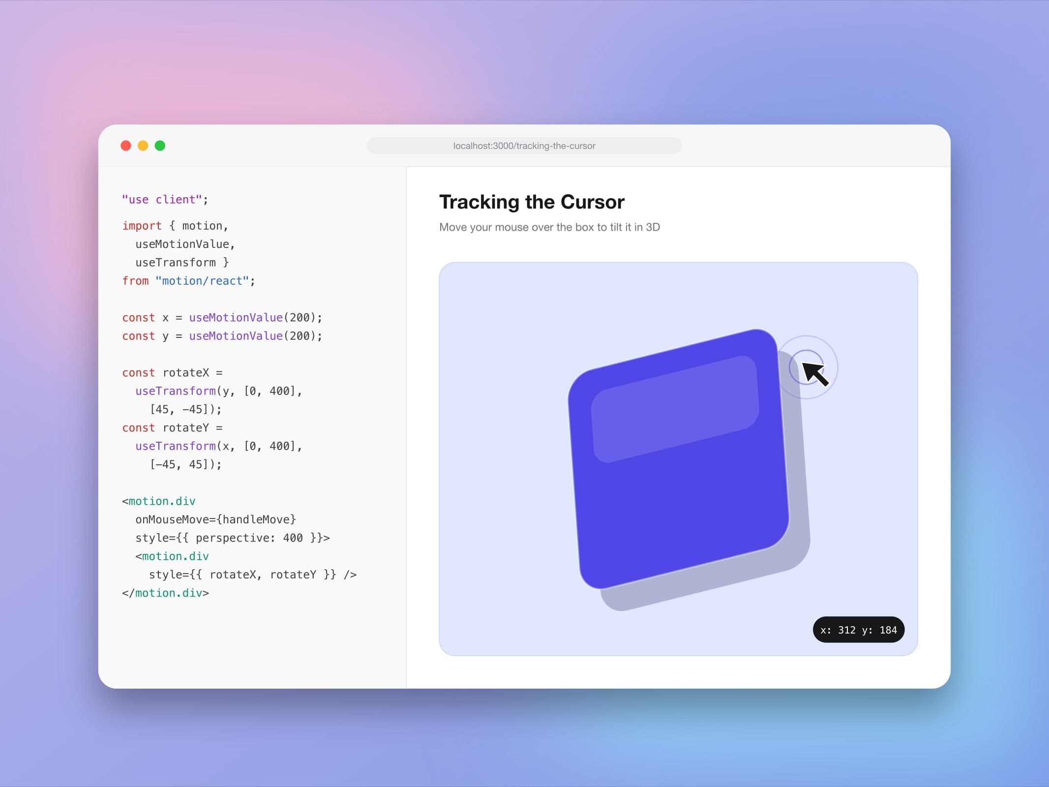 Tracking the Cursor with Motion