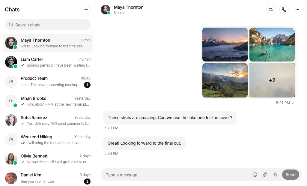 Chat UI blocks
