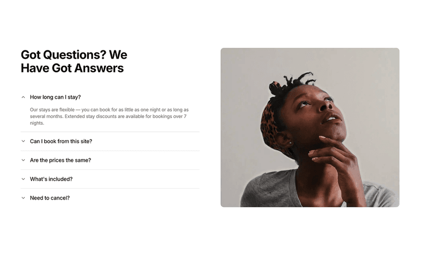 shadcn faq sections