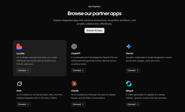 shadcn ui shadcn integrations sections block dark