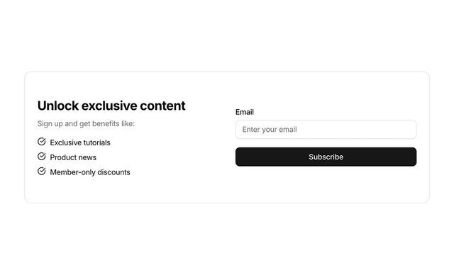 shadcn ui shadcn newsletter sections block