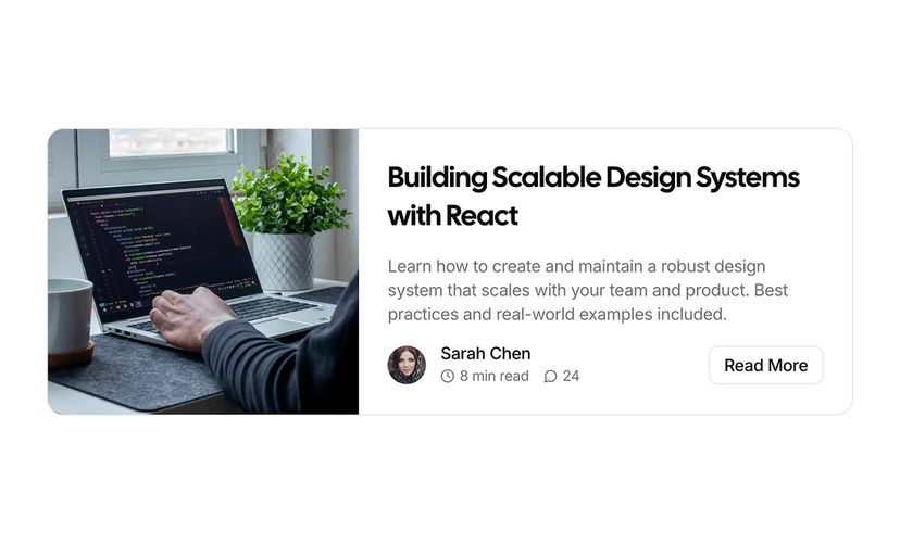 shadcn blog card examples