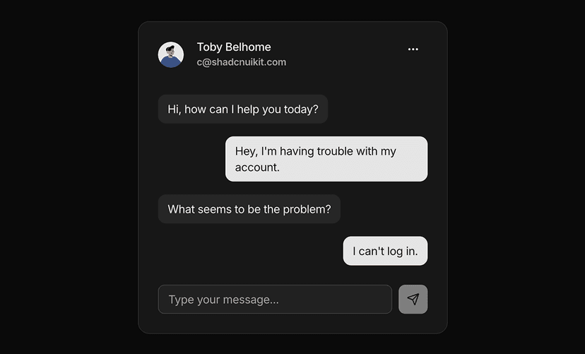 chat bubble examples dark