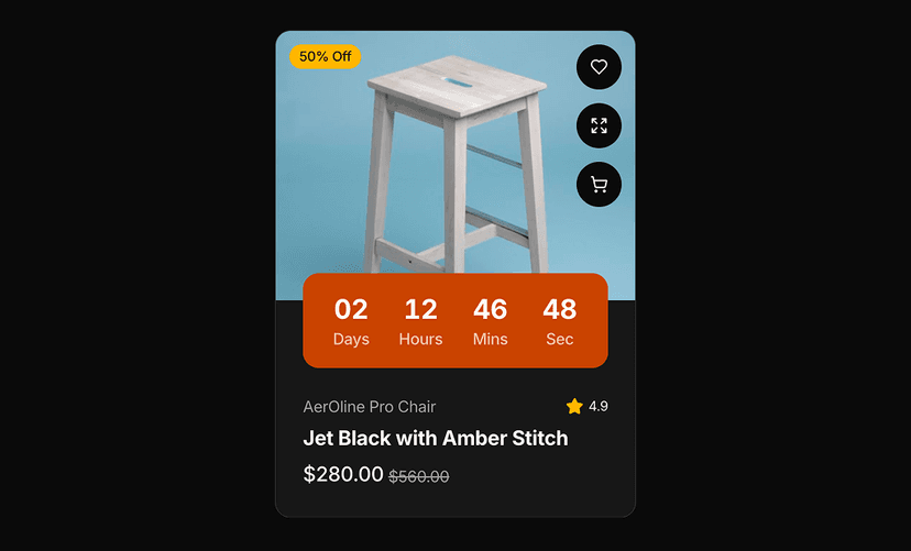 shadcn product card examples dark