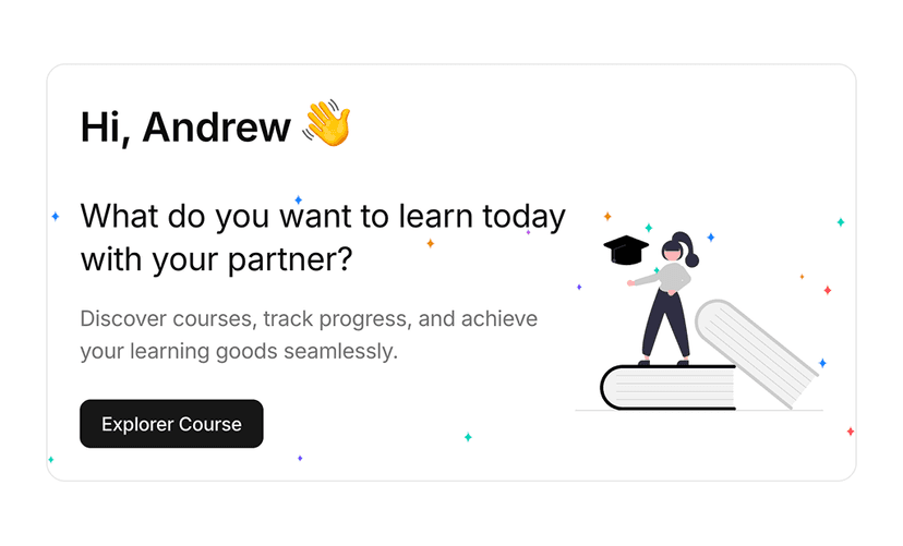 shadcn welcome card examples