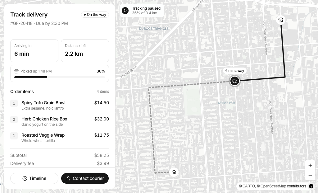 Map View shadcn/ui blocks preview