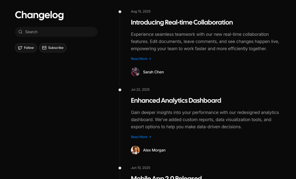 shadcn shadcn changelog blocks block dark