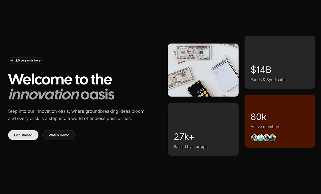 shadcn uihero sections block dark