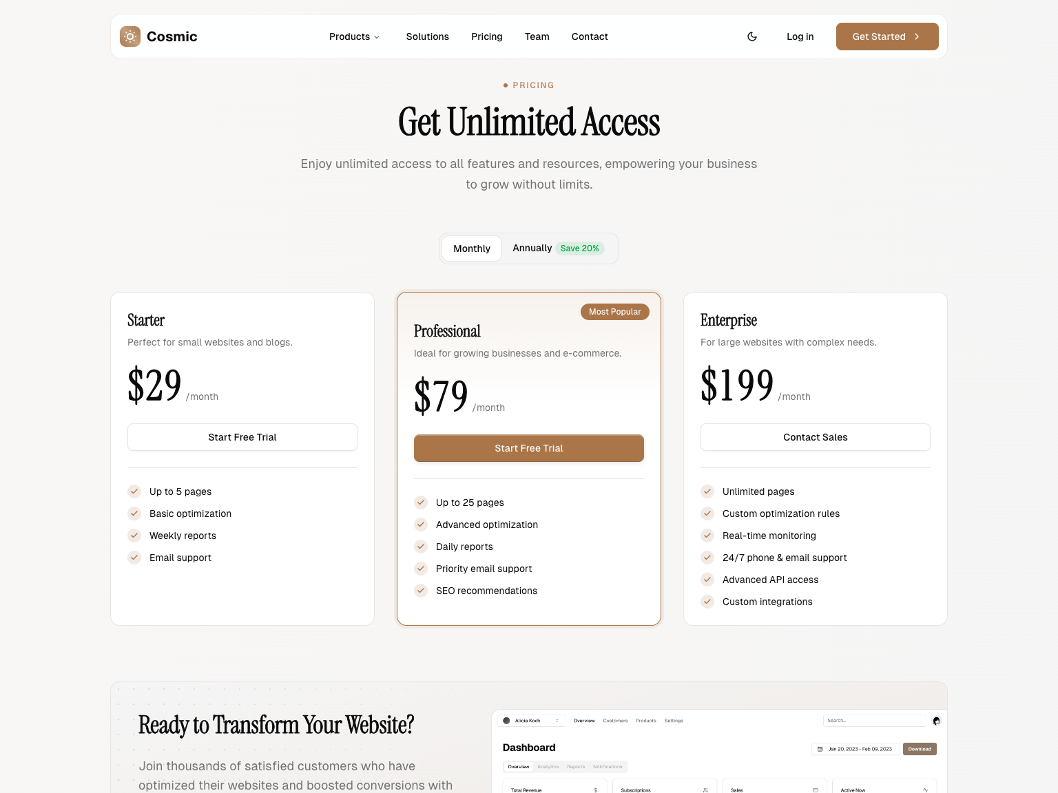 pricing plans